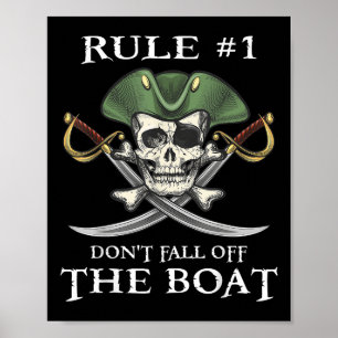 Poster Règle #1 Ne Pas Tomber De La Fête Pirate De Croisi