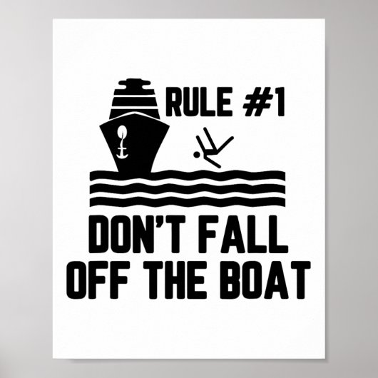 Poster Règle 1 Ne tombez pas de la navigation de plaisanc (Devant)