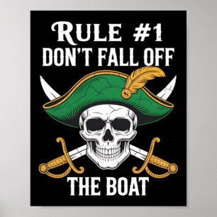 Poster Règle #1 Ne Tombez Pas Du Bateau Croisière Fête Pi