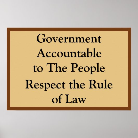 Poster Règle de droit responsable du gouvernement (Devant)