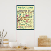 Poster Règle de la salle de classe de l'enseignant Ajoute (Cuisine)