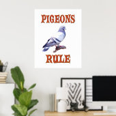 Poster Règle des pigeons (Bureau à domicile)