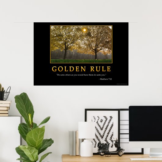 Poster Règle d'or (Bureau à domicile)