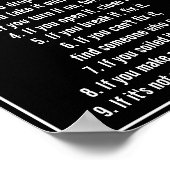 Poster Règlement de la maison Texte noir et blanc Nom de  (Coin)