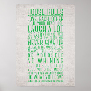 Poster Règles de Chambre