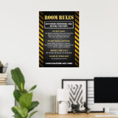 Poster Règles de chambre amusantes pour les Ados (Bureau à domicile)