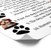 Poster Règles de chien - Pour un CHIEN HEUREUX ACCUEIL (Coin)