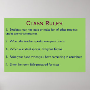 Poster Règles de classe