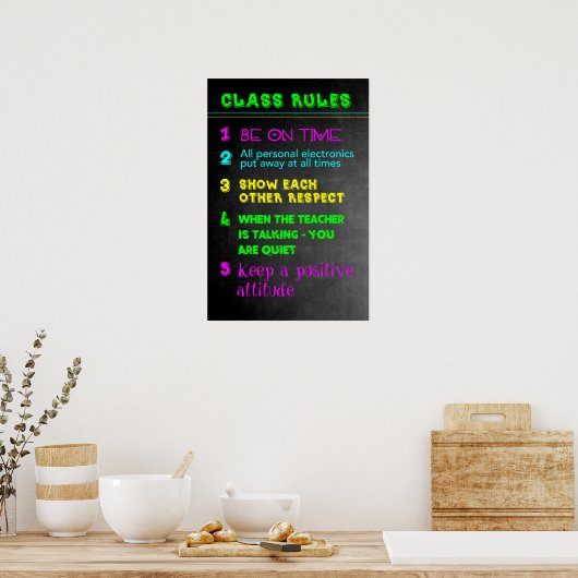 Poster Règles de classe (Cuisine)