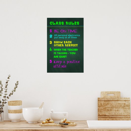 Poster Règles de classe (Cuisine)