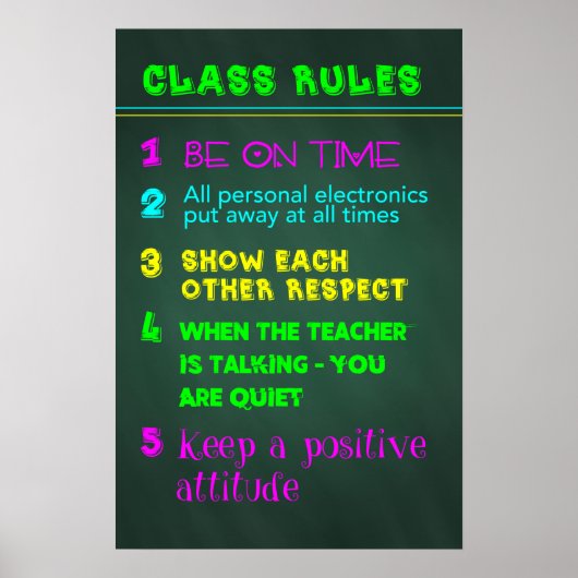 Poster Règles de classe (Devant)