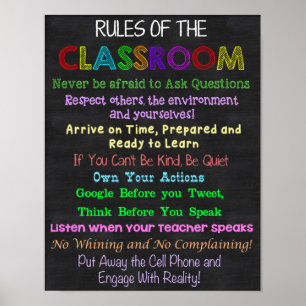 Poster Règles de classe, Cadeau de l'enseignant, Cadeau é