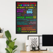 Poster Règles de classe — Cadeau de l'enseignant personna (Bureau à domicile)