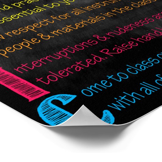 Poster Règles de classe de musique Imprimable (Coin)