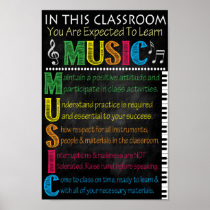 Poster Règles de classe de musique Imprimable