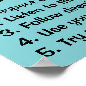 Poster Règles de classe personnalisées Crayon Jaune (Coin)