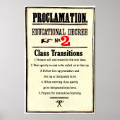 Poster Règles de classe Proclamation Décret éducatif 2 (Devant)