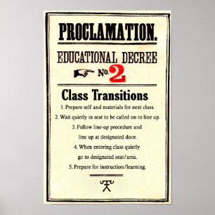 Poster Règles de classe Proclamation Décret éducatif 2