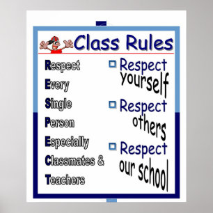 Poster Règles de classe : Respect