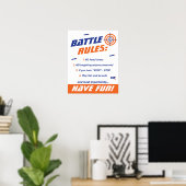Poster Règles de combat pour la fête d'anniversaire de la (Bureau à domicile)