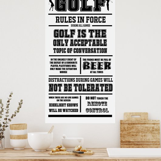 Poster Règles de golf Imprimer (Cuisine)