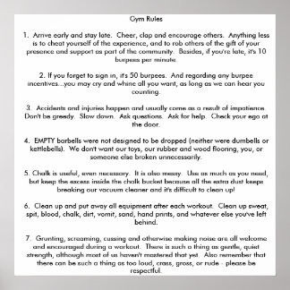 Poster Règles de gym