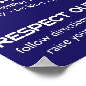 Poster Règles de la classe bleue et blanche (Coin)