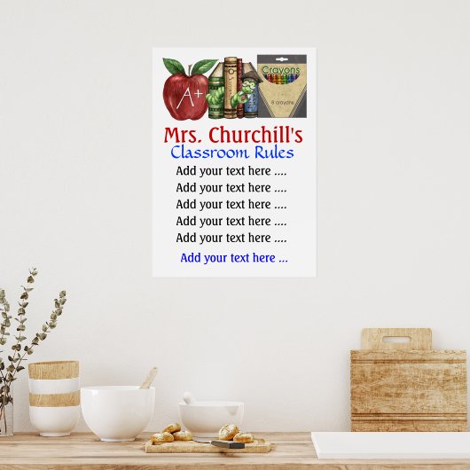 Poster Règles de la classe de l'enseignant à l'école. par (Cuisine)