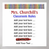 Poster Règles de la classe de l'enseignant à l'école. par (Devant)