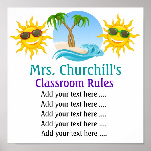 Poster Règles de la classe de l'enseignant à l'école. par (Devant)