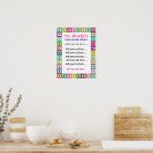 Poster Règles de la classe de l'enseignant de l'école - P (Cuisine)