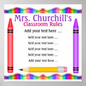 Poster Règles de la classe de l'enseignant par SRF (Devant)