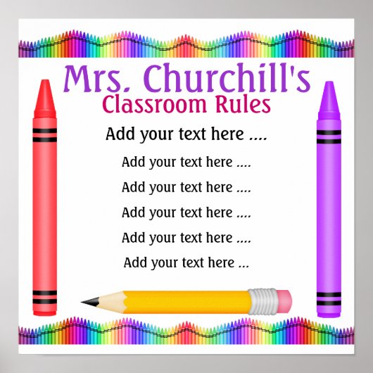 Poster Règles de la classe de l'enseignant par SRF (Devant)