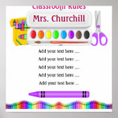 Poster Règles de la classe de l'enseignant par SRF (Devant)