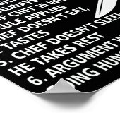 Poster Règles De La Cuisine Chef Cuisine (Coin)