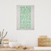 Poster Règles de la maison (Cuisine)