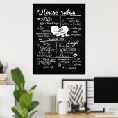 Poster Règles de la maison (Bureau à domicile)