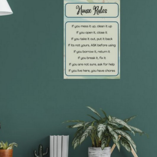 Poster Règles de la maison
