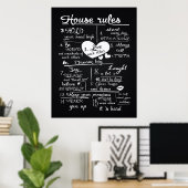 Poster Règles de la maison (Bureau à domicile)