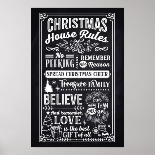 Poster Règles de la maison de Noël (Devant)