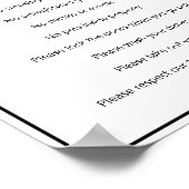 Poster Règles de la Maison de vacances Modèle de texte no (Coin)