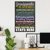 Poster Règles de la maison des grands-parents (Bureau à domicile)