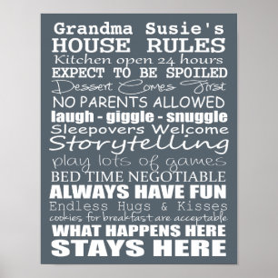 Poster Règles de la maison des grands-parents - Personnal