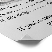 Poster Règles de la salle de bains privée (Coin)