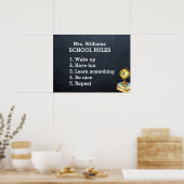 Poster Règles de l'école Chalkboard Classroom (Cuisine)