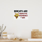 Poster Règles de l'école de Bobcat Responsable Respectueu (Cuisine)