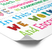 Poster Règles de l'école d'enseignant en autisme (Coin)