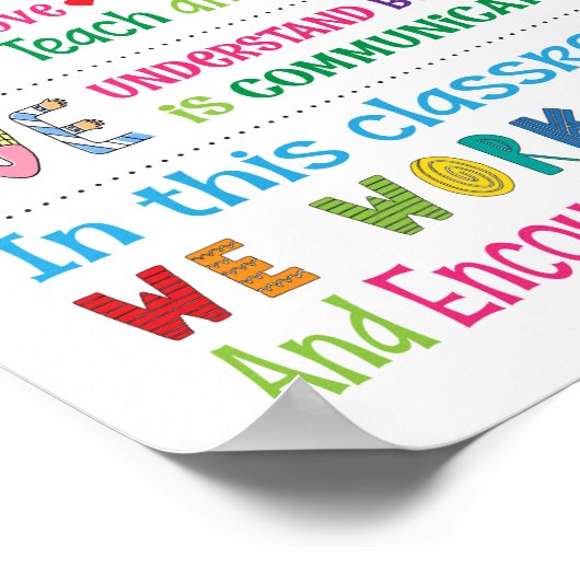 Poster Règles de l'école d'enseignant en autisme (Coin)