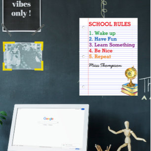 Poster Règles de l'école Papier Linked Salle de classe pe