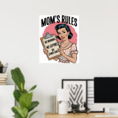Poster Règles de maman - Pas de pleurnicheries, pas de pl (Bureau à domicile)